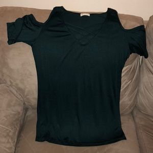 Size large dark green shirt